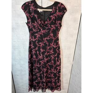 Kasper womens dress floral fit & flare Y2K short sleeve romantic WhimsiGoth￼￼￼